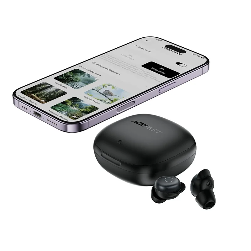 ACEFAST W10 In-Ear Wireless Earbuds Bluetooth-compatible 6.0 TWS Earphones ANC IPX4 for Sleep - Black