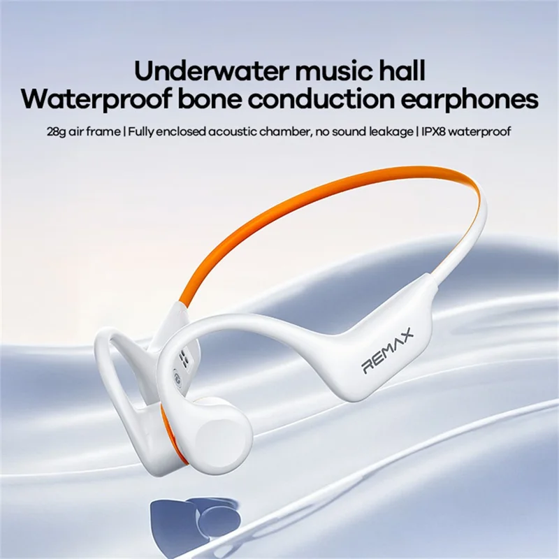 REMAX RB-S21 Bone Conduction Earphones IPX8 Waterproof Bluetooth-compatible V6.0 OWS Earphones - Black