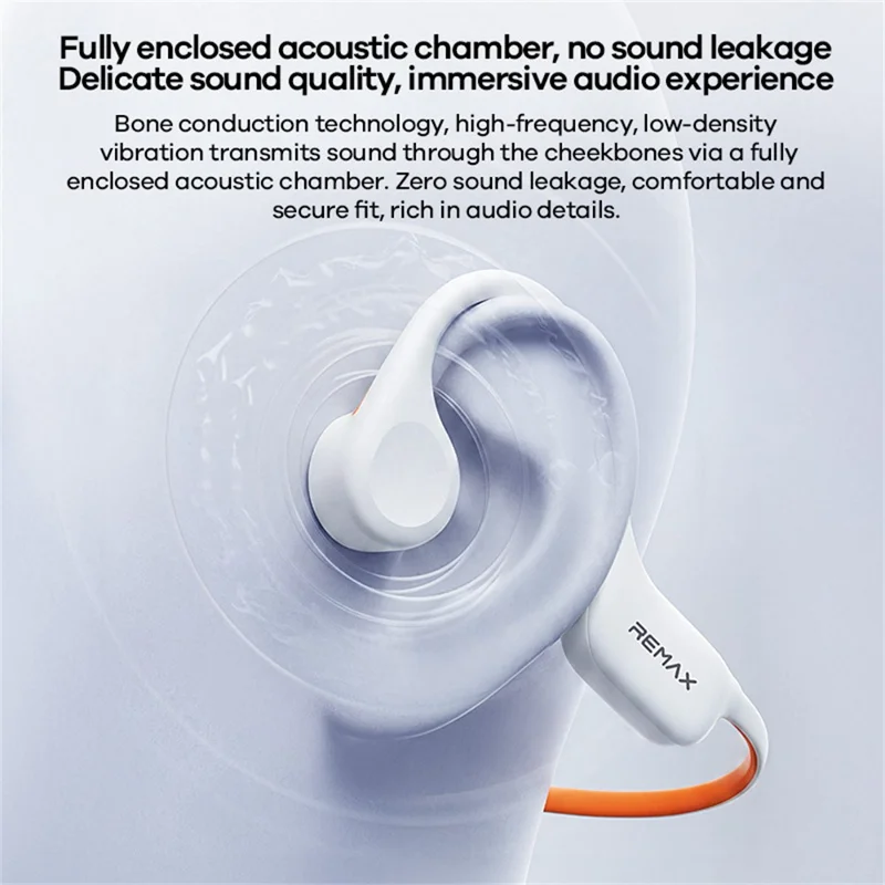 REMAX RB-S21 Bone Conduction Earphones IPX8 Waterproof Bluetooth-compatible V6.0 OWS Earphones - Black
