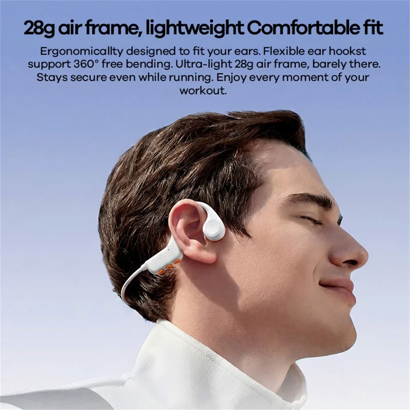 REMAX RB-S21 Bone Conduction Earphones IPX8 Waterproof Bluetooth-compatible V6.0 OWS Earphones - Black