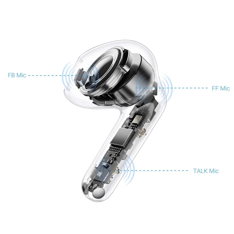 ACEFAST W9 Semi-in-Ear ANC Earbuds TWS Bluetooth-compatible Earphones 50dB IPX4 - Black