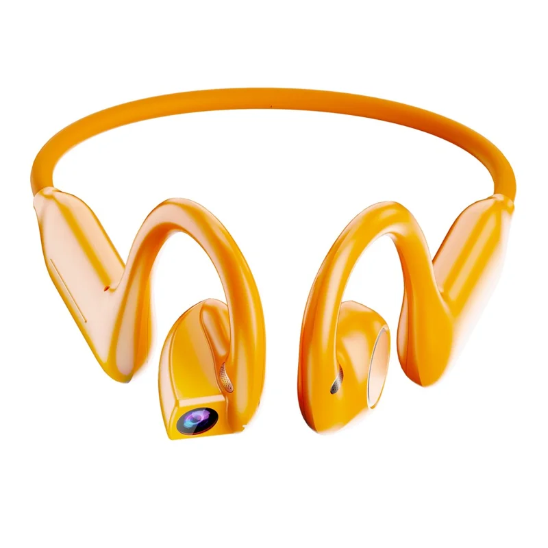 E900 Open Ear Bluetooth-compatible Earphones with 8MP Camera AI Translation ENC Noise Reduction Earphones - Orange