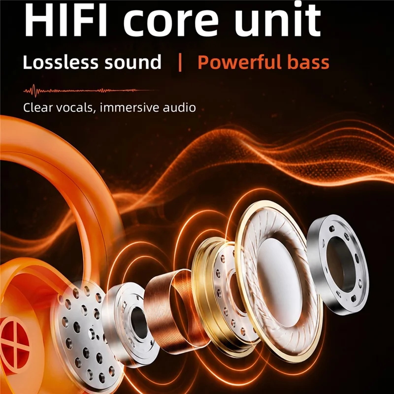 E900 Open Ear Bluetooth-compatible Earphones with 8MP Camera AI Translation ENC Noise Reduction Earphones - Orange