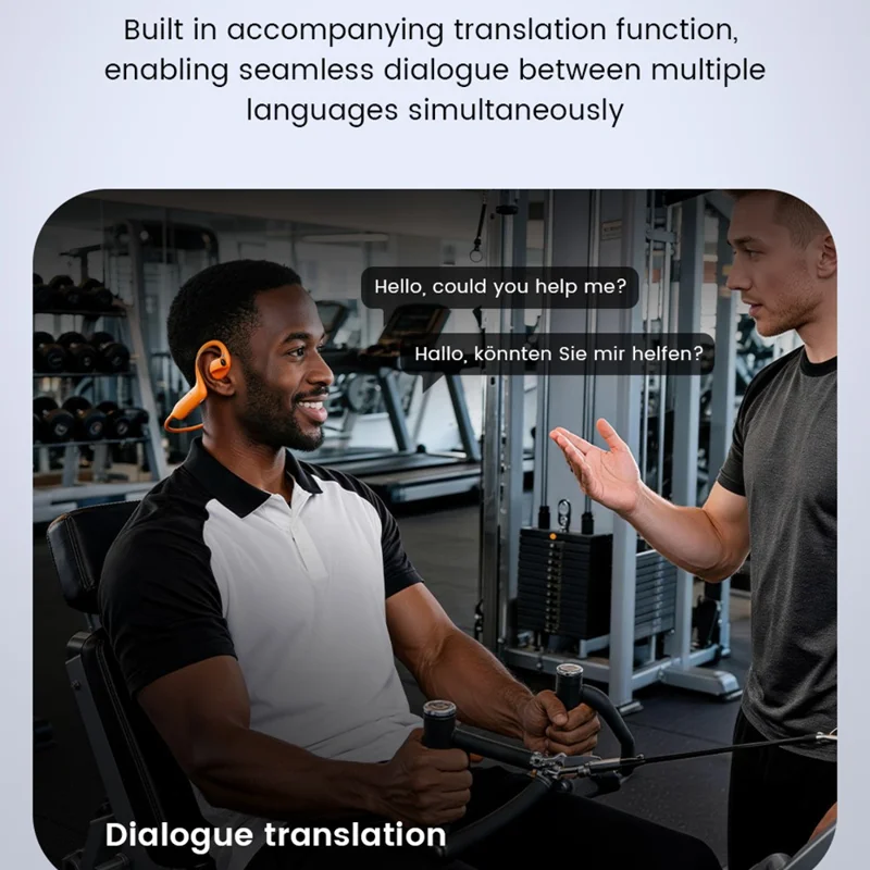 E12 AI Translation Smart Camera Bone Conduction Bluetooth-compatible Earphones 8MP 1080P EIS Video - Black