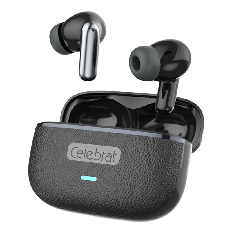 CELEBRAT W82 True Wireless Bluetooth-compatible Earbuds 13mm Driver with HD Call Microphone - Black