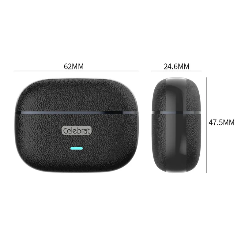 CELEBRAT W82 True Wireless Bluetooth-compatible Earbuds 13mm Driver with HD Call Microphone - Black
