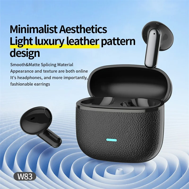 CELEBRAT W83 True Wireless Bluetooth-compatible Earbuds 13mm Driver HD Sound In-Ear Earbuds - Black