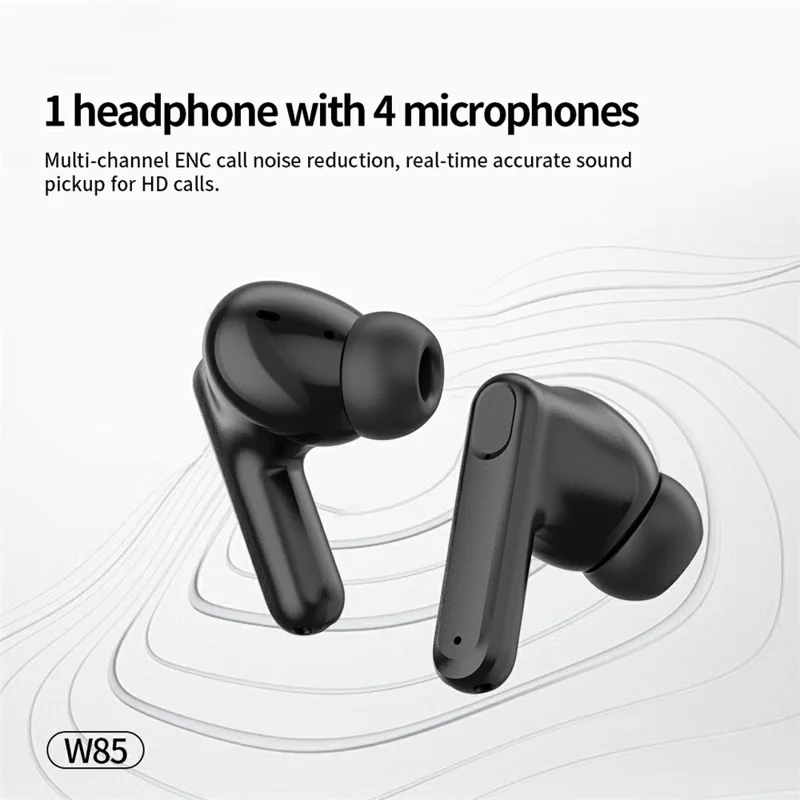 CELEBRAT W85 ANC+ENC Noise Cancellation In-Ear True Wireless Bluetooth-Compatible Earbuds 13mm Driver - Black