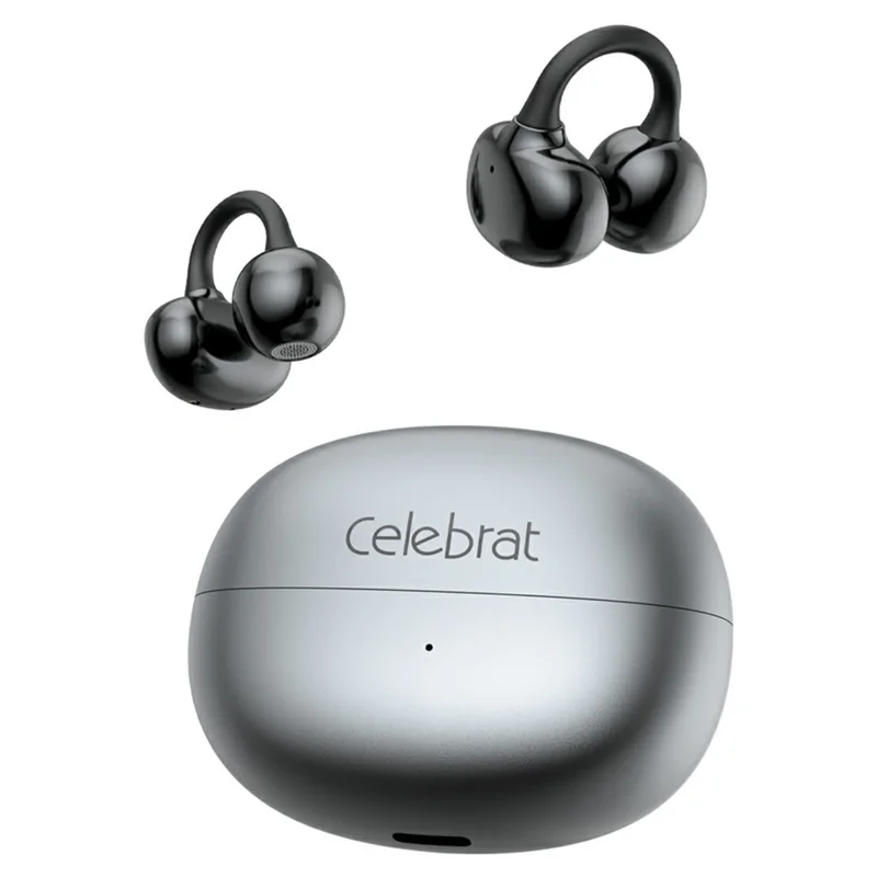 CELEBRAT W86 Ear-Clip Wireless Earbuds 13mm Driver Bluetooth-compatible 5.4 Stereo Earbuds - Grey