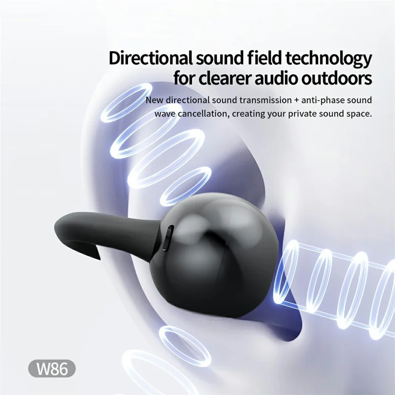 CELEBRAT W86 Ear-Clip Wireless Earbuds 13mm Driver Bluetooth-compatible 5.4 Stereo Earbuds - Grey