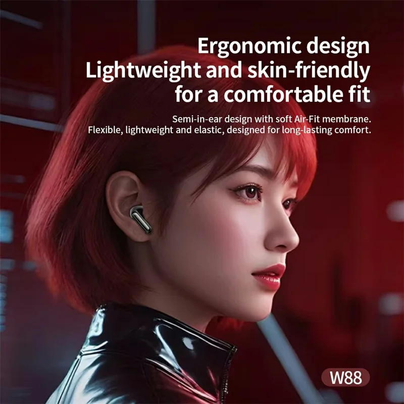 CELEBRAT W88 Wireless Gaming Earbuds Bluetooth-compatible 6.0 Low Latency Game Mode - Black