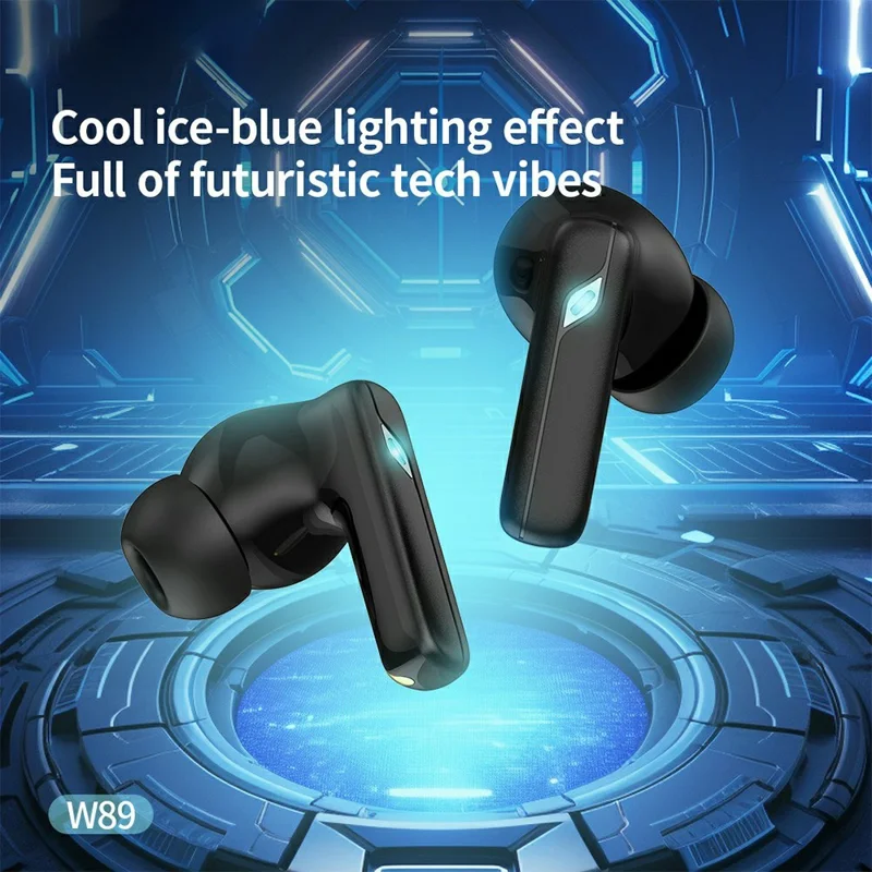 CELEBRAT W89 Wireless Earbuds 13mm Driver Bluetooth-compatible 6.0 Gaming Earbuds - Black
