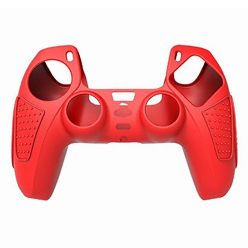 Custodia protettiva in silicone per controller Sony PlayStation 5 DualSense, copertura integrale con impugnatura antiscivolo - Rosso