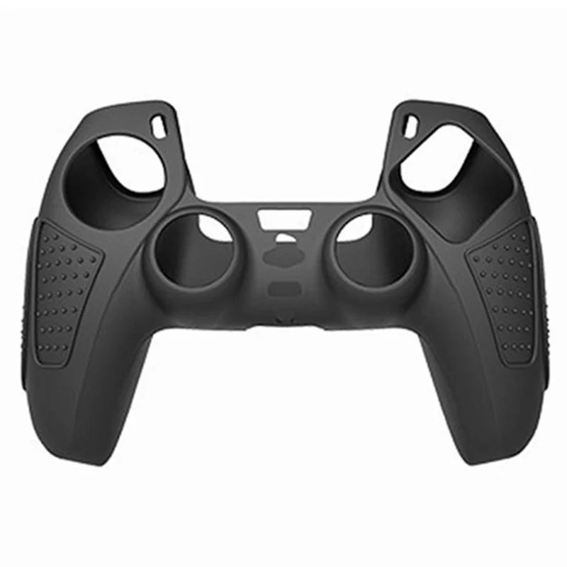 Funda de silicona protectora para control DualSense de Sony PlayStation 5, agarre antideslizante con textura, cobertura total, resistente al sudor, tacto suave como la piel - Negro