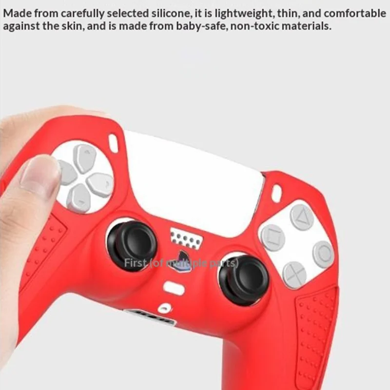 Funda de silicona protectora para control DualSense de Sony PlayStation 5, agarre antideslizante con textura, cobertura total, resistente al sudor, tacto suave como la piel - Negro