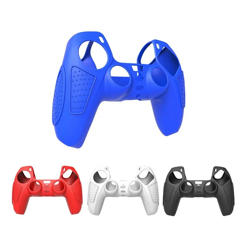 Funda de silicona protectora para control DualSense de Sony PlayStation 5, agarre antideslizante con textura, cobertura total, resistente al sudor, tacto suave como la piel - Negro