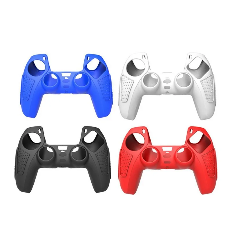 Funda de silicona protectora para control DualSense de Sony PlayStation 5, agarre antideslizante con textura, cobertura total, resistente al sudor, tacto suave como la piel - Negro