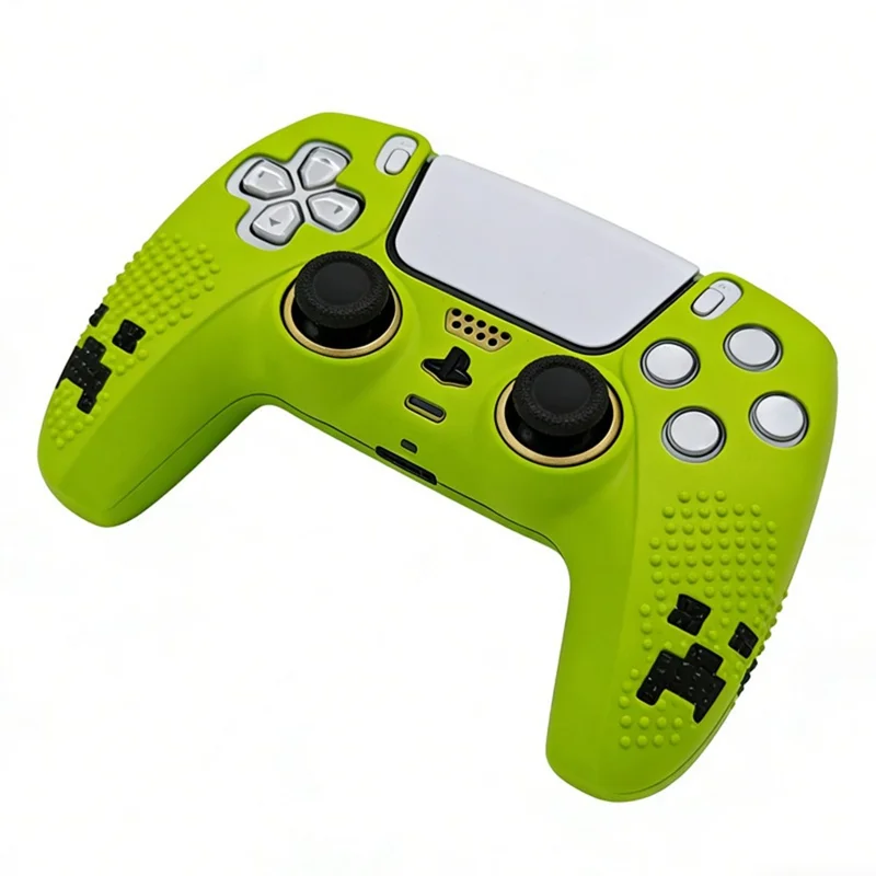 Siliconen beschermhoes voor Sony PlayStation 5 DualSense-controller met anti-slipstructuur - Groen