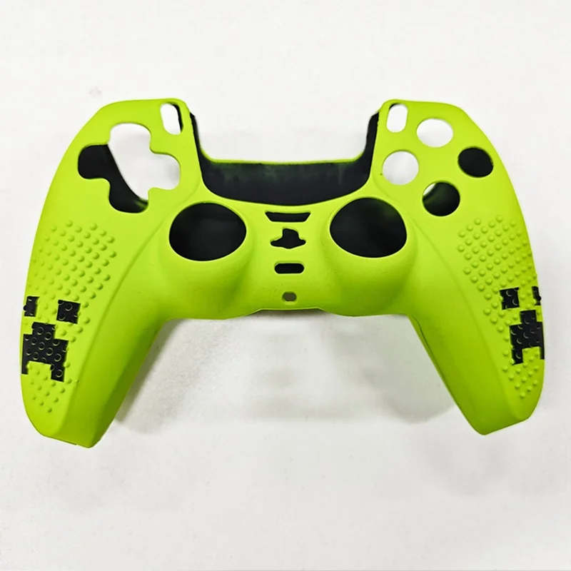 Funda protectora de silicona para control DualSense de Sony PlayStation 5 con tapas para joystick y juego de pegatinas - Verde