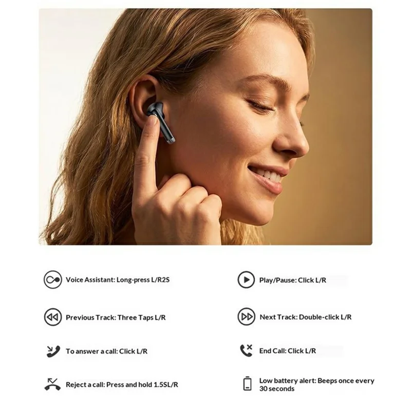 YESIDO TWS48 13mm Driver Bluetooth-compatible 6.0 Wireless Earbuds TWS Semi-in-ear Earbuds - Black