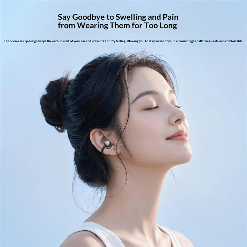YESIDO TWS49 145 Languages AI Translation Ear Clip Bluetooth-compatible Earbuds Touch Control - Purple