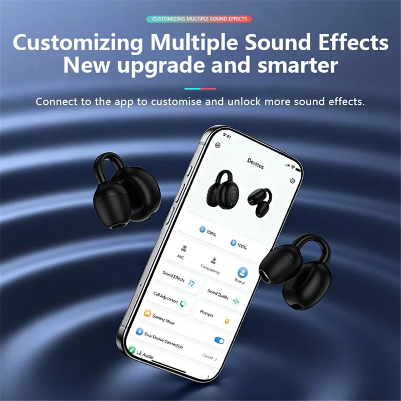 M32 Single Ear Clip Bluetooth-compatible 6.0 Wireless Earphone 6 Hours Battery Life IPX3 Waterproof Headset - Black