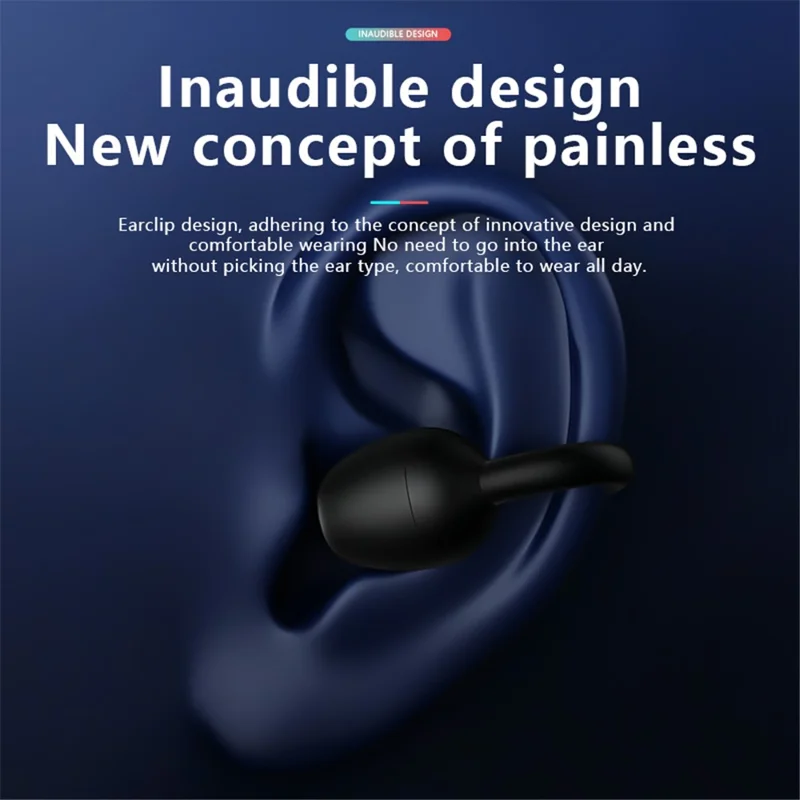 M32 Single Ear Clip Bluetooth-compatible 6.0 Wireless Earphone 6 Hours Battery Life IPX3 Waterproof Headset - Black