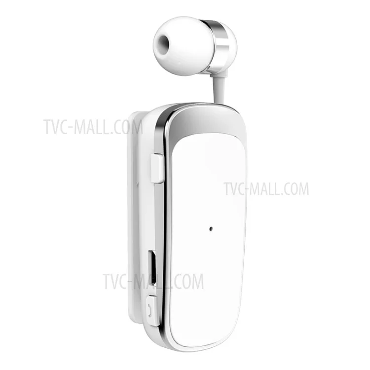 K52 Business Retractable Bluetooth 4.1 Wireless Headset Kopfhörer Anruf Erinnern Sie Vibration Ohrhörer - Weiß