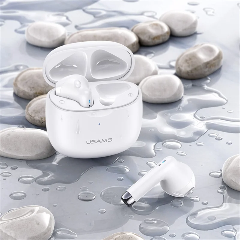 USAMS USAMS-IA04 Mini TWS Wireless Bluetooth-compatible Earphones Touch Control 3D Stereo Sound Earbuds Headset - White