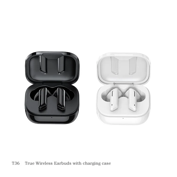 Awei T36 TWS Bluetooth 5.0 Earphone Wireless Sport Water of Touch Stereo Headset Mit Mikrofon - Schwarz