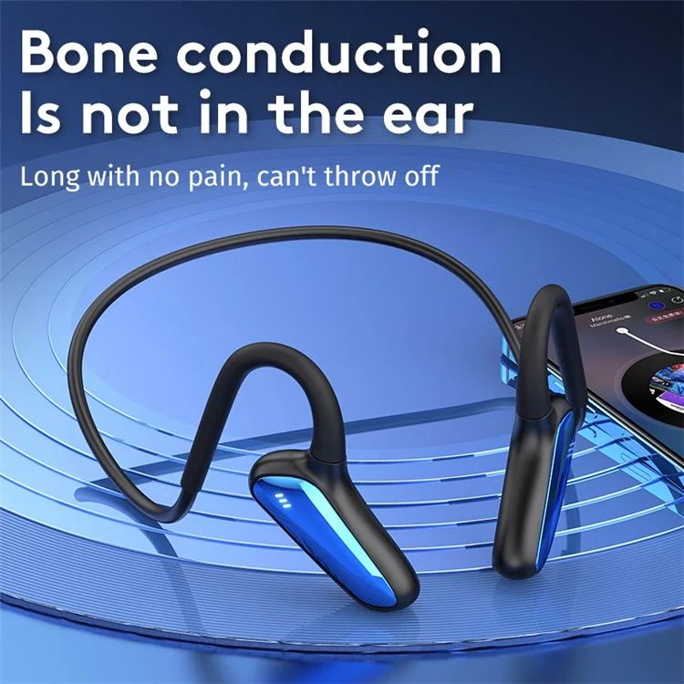 M-D8 Bone Conduction Headphones Open Ear Bluetooth 5.0 Wireless Stereo Earphones - Blue