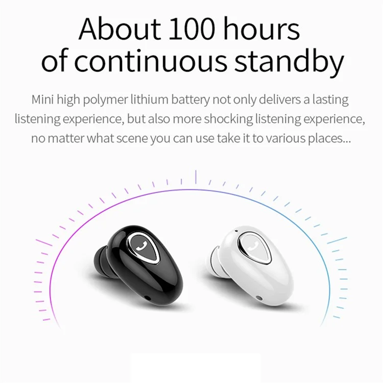 X01 Sports Invisible Mini Single Earbud Stereo Sound Wireless Bluetooth In-ear Earphone - Preto