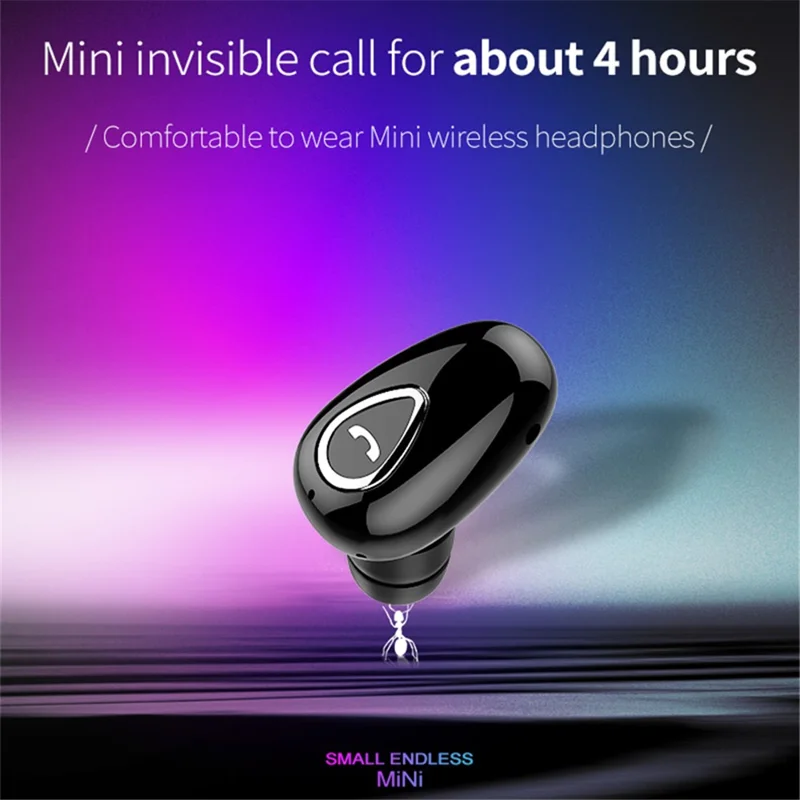 X01 Sports Invisible Mini Single Earbud Stereo Sound Wireless Bluetooth-compatible In-ear Earphone - White