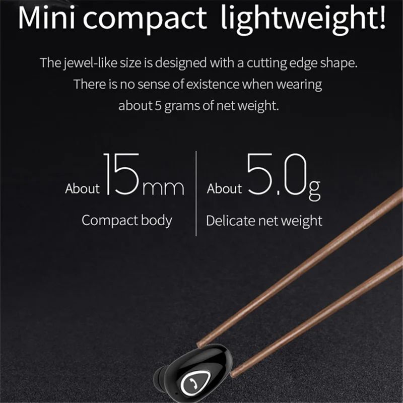 X01 Sports Invisible Mini Single Earbud Stereo Sound Wireless Bluetooth-compatible In-ear Earphone - White