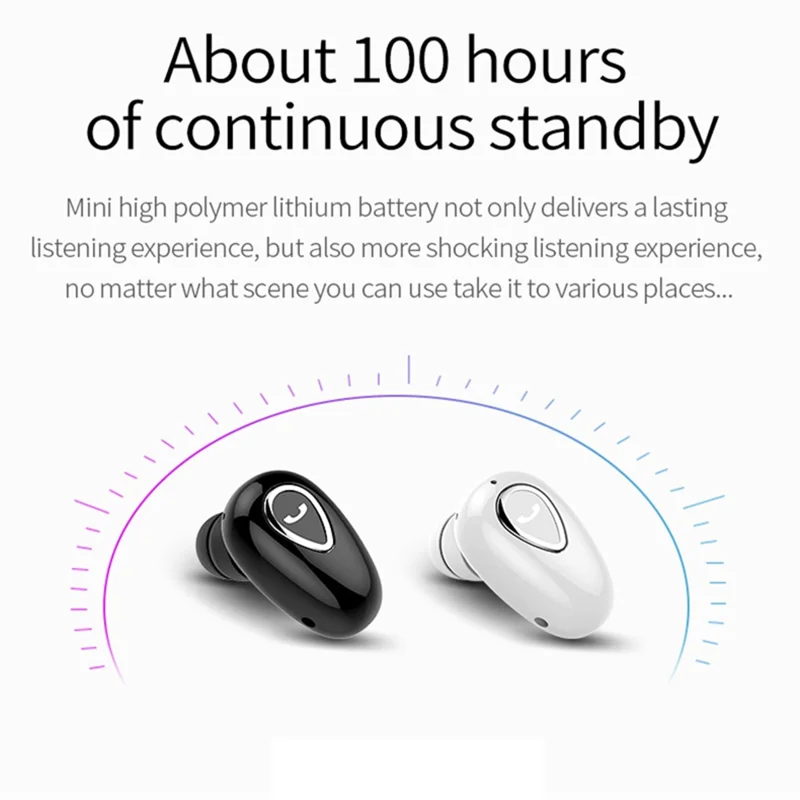 X01 Sports Invisible Mini Single Earbud Stereo Sound Wireless Bluetooth-compatible In-ear Earphone - White