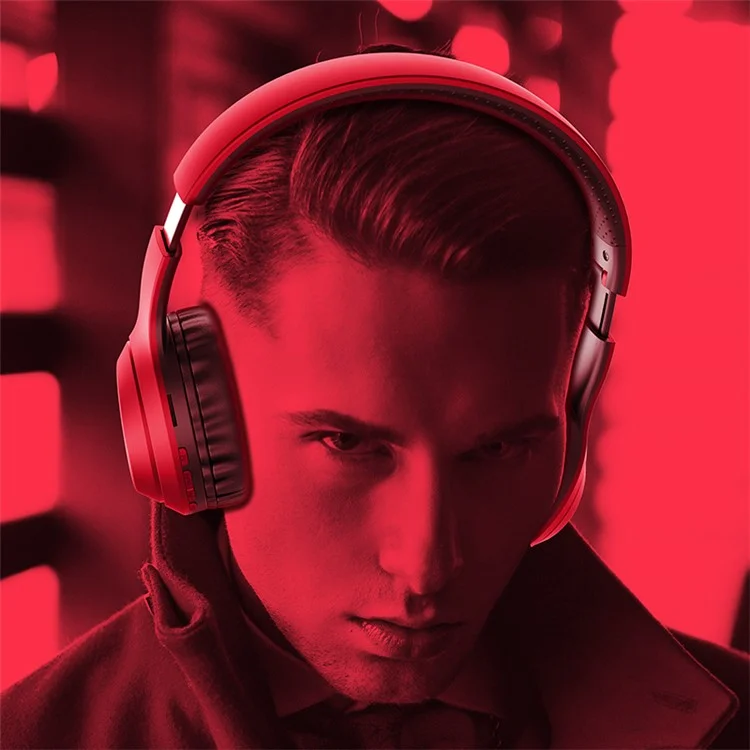 HOCO W30 Strong Bass Headset Foldable Bluetooth-compatible 5.0 Wireless Headphone Earphone - Red