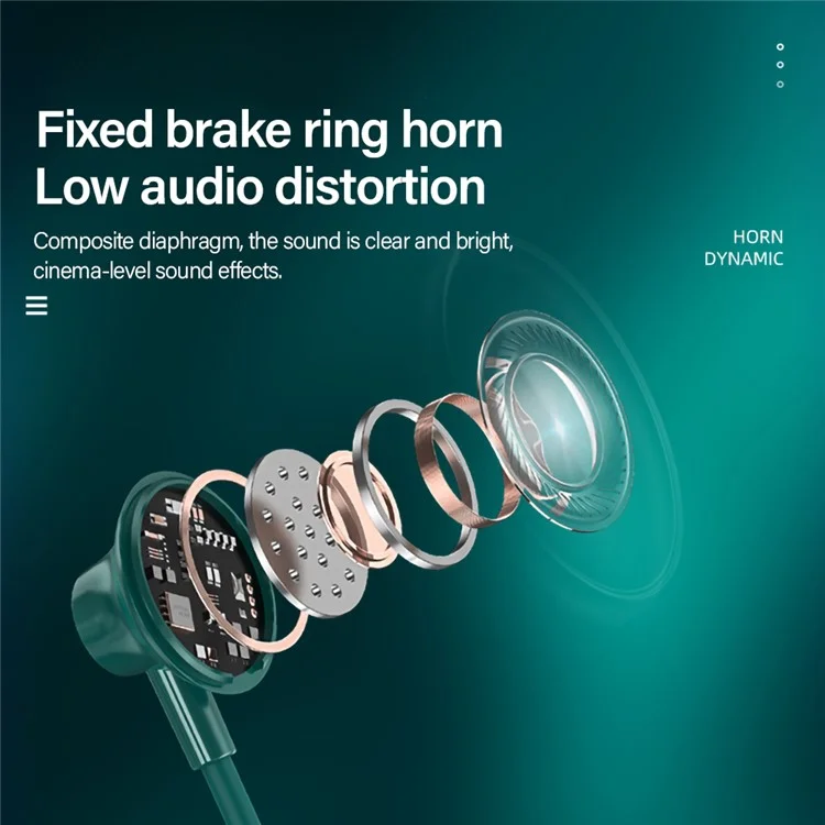 Lenovo SH1 Bluetooth 5.0 Auriculares de Banda Para el Cuello Inalámbrico Auriculares Magnéticos Impermeables IPX8 Con Micrófono de Reducción de Ruido - Verde