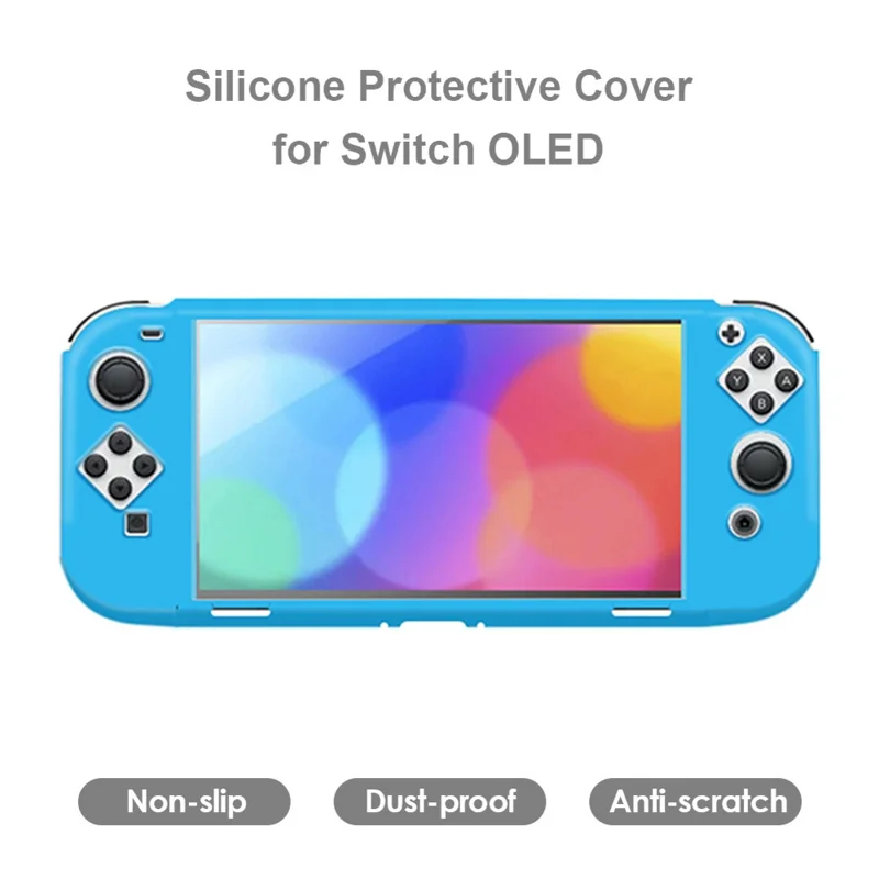 KJH NS-067 Non-slip Silicone Protective Case Anti-scratch Shell for Nintendo Switch OLED - White