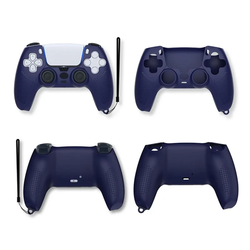 Étui de protection en silicone antichoc V1 Anti-poussière pour manette Sony PS5 - Bleu