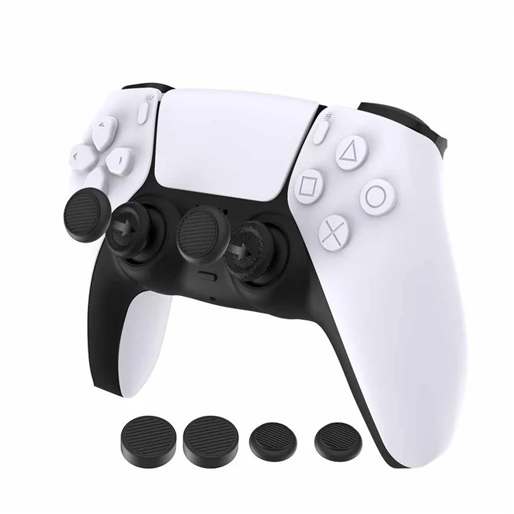 4pcs / SET Caps De Rocker En Silicone Antidérapante Couvre Accessoires De Console De Jeu Pour Contrôleur Sony PS5 / Contrôleur Amazon Luna - Le Noir