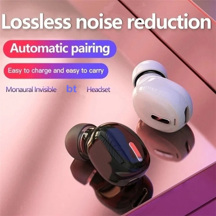 X9 Mini Stereo Sound Wireless Headphones Bluetooth-compatible 5.0 In-ear HiFi Earphone with Mic - Black