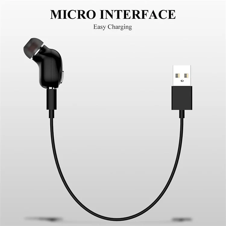 X9 Mini Stereo Sound Wireless Headphones Bluetooth-compatible 5.0 In-ear HiFi Earphone with Mic - Black