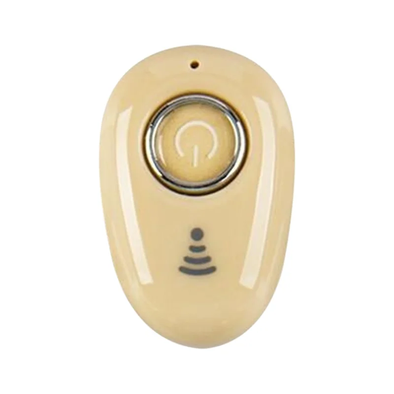 S650 Mini Invisible Single Ear Wireless Headphone Noise Canceling Bluetooth-compatible Stereo Earphone with Mic - Nude