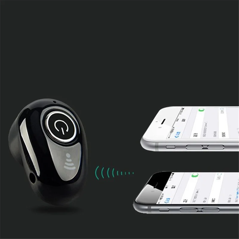 S650 Mini Invisible Single Ear Wireless Headphone Noise Canceling Bluetooth-compatible Stereo Earphone with Mic - Nude