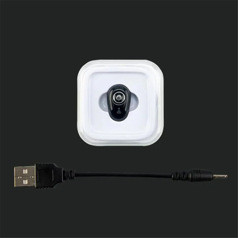 S650 Mini Invisible Single Ear Wireless Headphone Noise Canceling Bluetooth-compatible Stereo Earphone with Mic - Nude