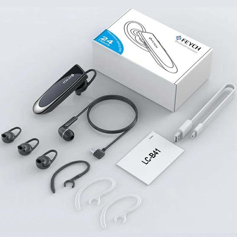 FEYCH Business Single Ear Bluetooth-compatible 5.0 Earphone CVC Noise Reduction Wireless Headphone - Gold