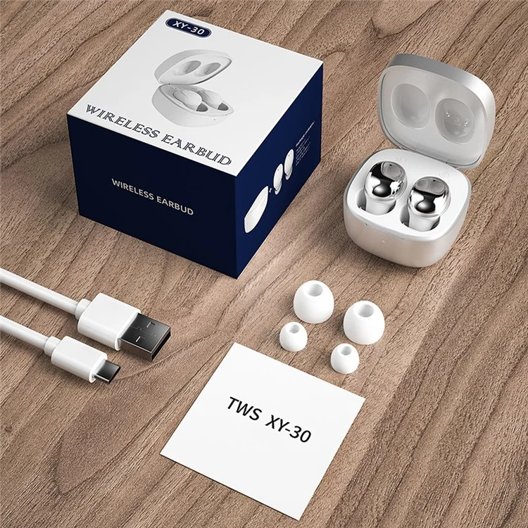 XY-30 Galvanikdesign Mini Wireless Bluetooth-Kopfhörer Tws In-Ear-Sport-Stereo-Musik-Anruf Headset-Ohrhörer - Silber-