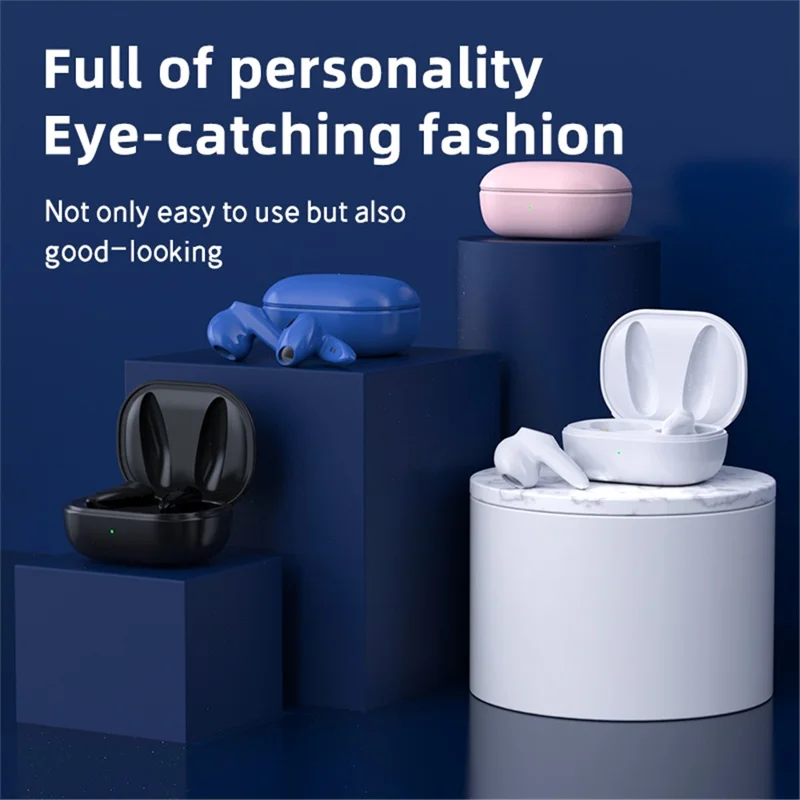 P18 TWS ميني سماعات بلوتوث لاسلكية، سماعات رأس داخل الأذن بخاصية إلغاء الضوضاء، موسيقى ستيريو، مكالمات، رياضة - وردي