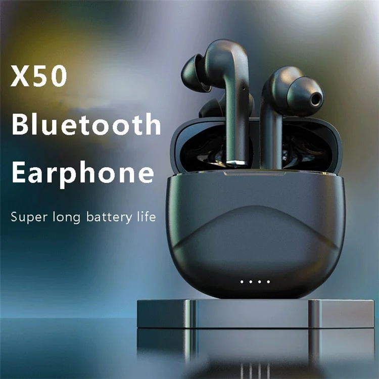 X50 TWS Kabellose Bluetooth 5.1 In-Ear-Kopfhörer Bass-Stereo-Musik-Anrufung Sports-Headset - Schwarz