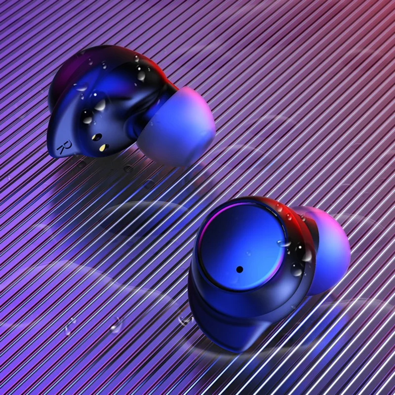 TWS-24 Wireless Bluetooth-compatible Earbuds Touch Control In-ear Earphone with LED Battery Display - Grey